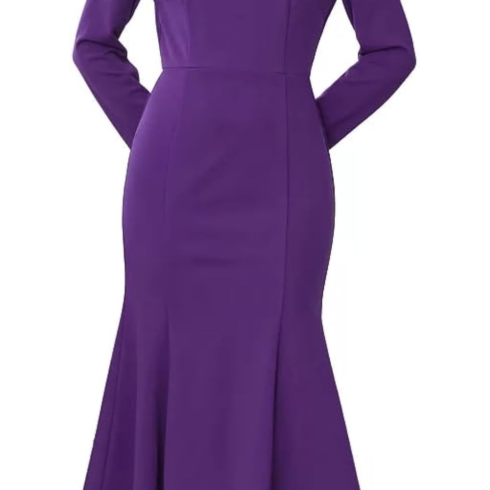 Elegant Purple Long Sleeve Dress